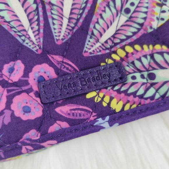 NWOT Vera Bradley 3 in 1 Crossbody Wristlet Batik Leaves All In One Purple RFID - Picture 6 of 16
